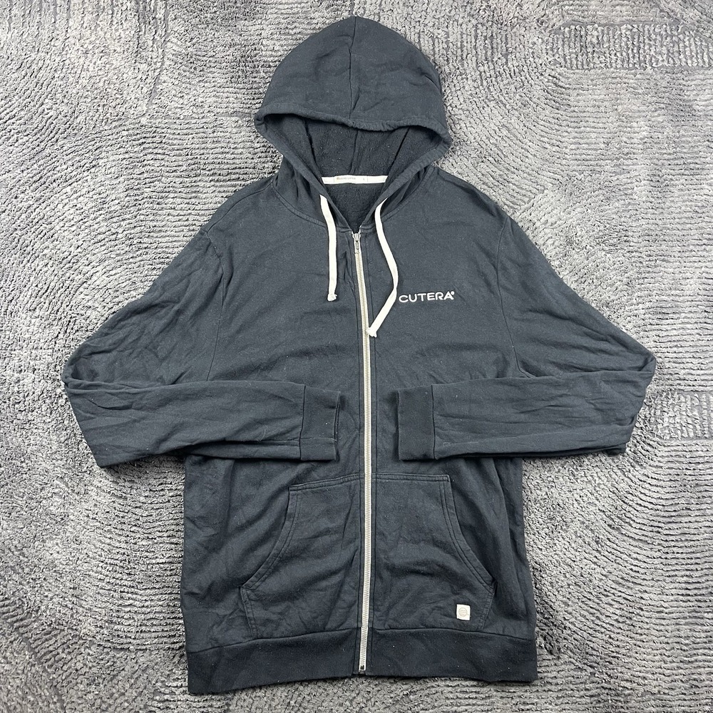 Marine Layer Men's Large Black Zip Up Hoodie Cutera Logo Cotton Modal Blend Soft